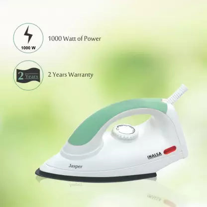 Inalsa Jasper 1000 W Dry Iron  (White and Green) Inalsa Jasper 1000 W Dry Iron  (White and Green)